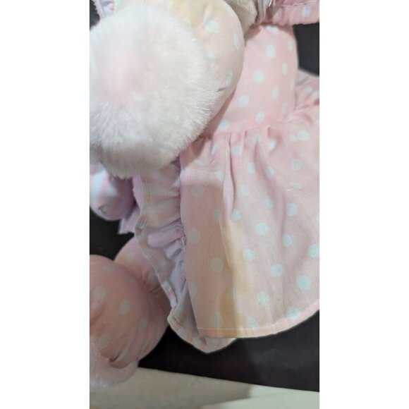 Dan Dee Pink Bunny Plush With Two Baby Bunnies Polka Dot  Striped  14"Easter - Picture 5 of 9